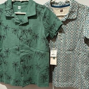 Tea Collection Boy’s Size 6 Collared Shirts, Lot of 2, one NWT